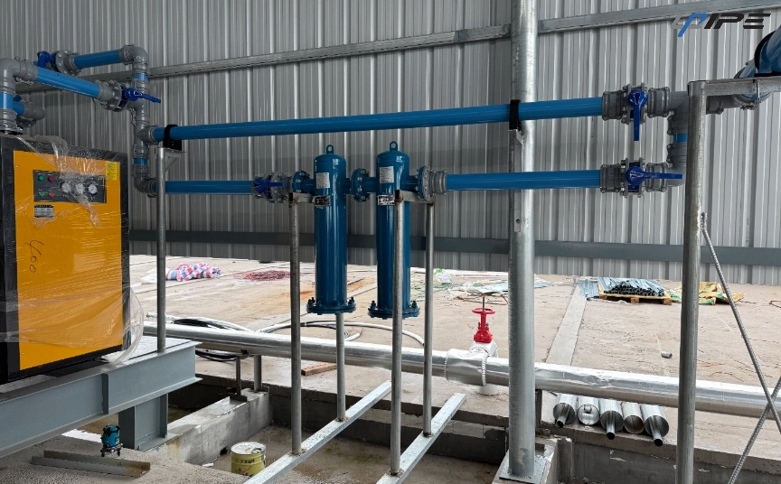 Syst&egrave;me de tuyaux d'air comprim&eacute; en aluminium pour les lignes de production d'usines textiles